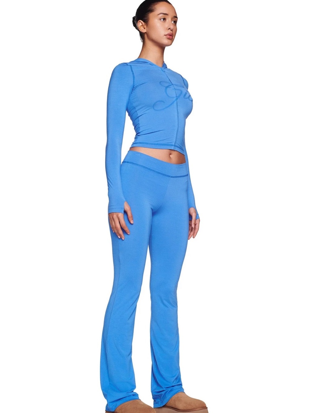 IAMGIA Women's Blue Seamless Flare Lounge Set